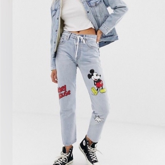Levi's Denim - Levi’s x Disney Mickey Mouse 501 Straight Cropped Jeans Size 29